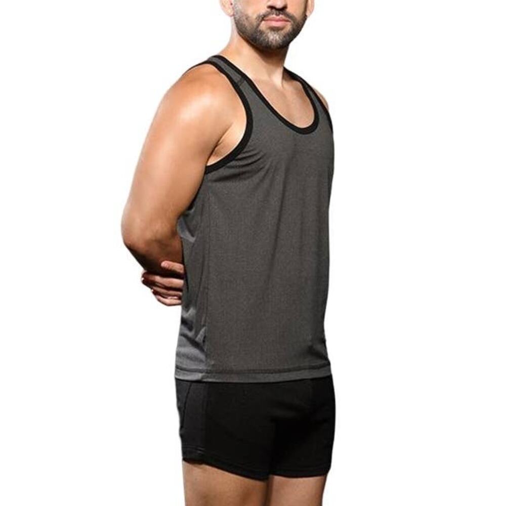 Andrew Christian Stretch Gym Tank Charcoal Grey Small - Picture 6 of 11